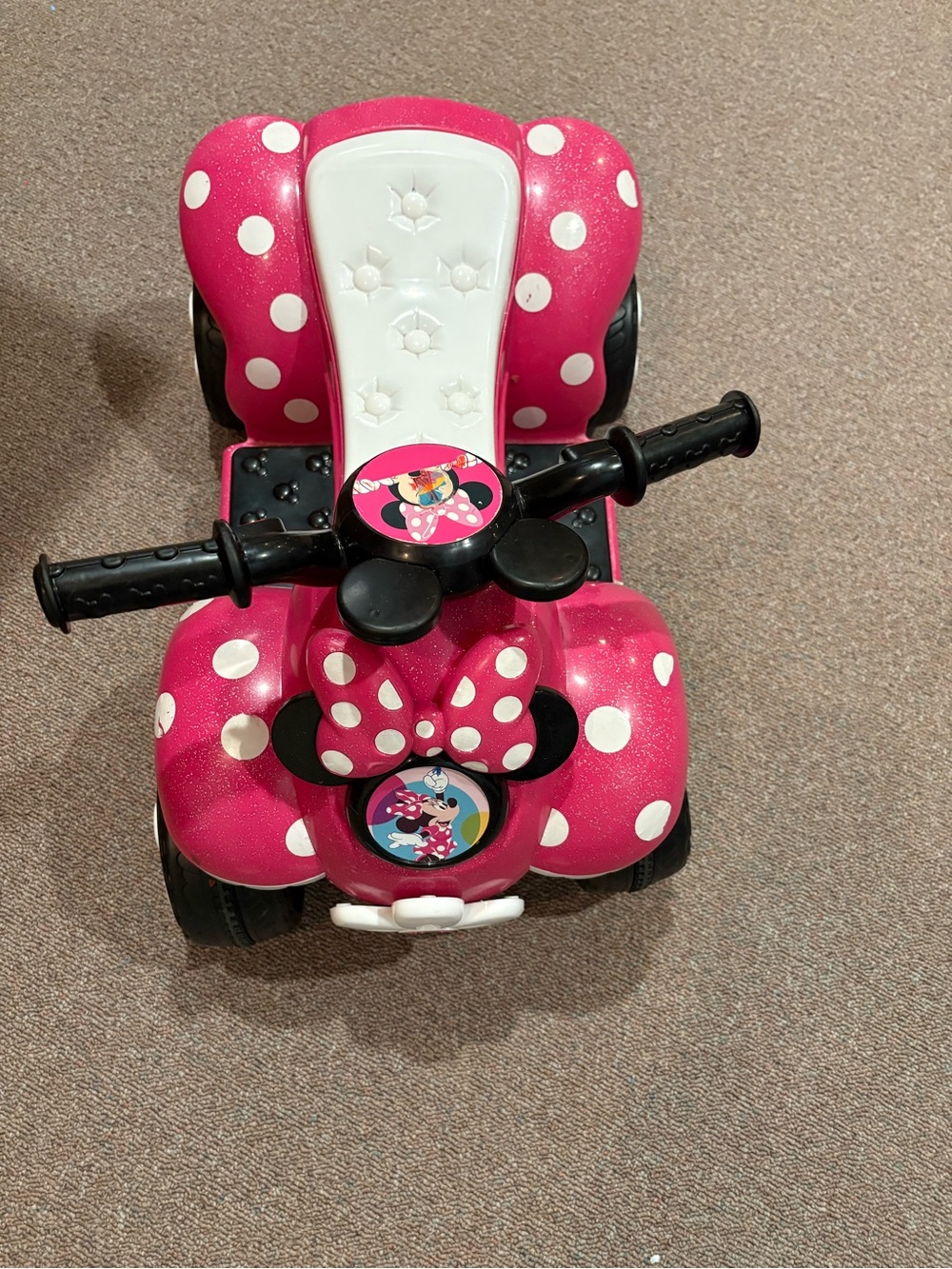 Disney Pink Polka Dot Minnie Ride-On Quad with White Accents 2-3 Years